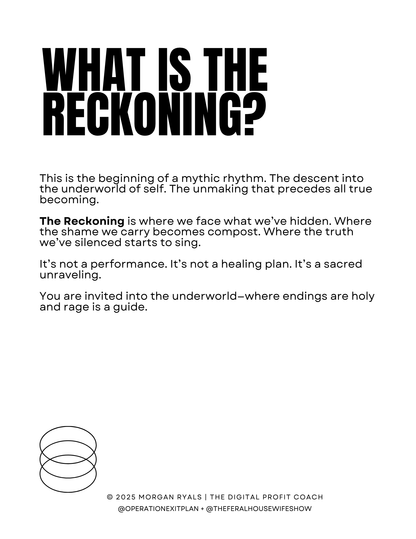 The Reckoning: 5 Rituals for Shadow, Grief, Rage & Endings (Digital Ritual Guide)