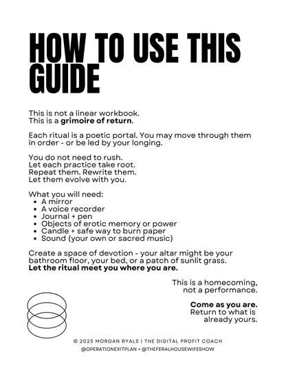 The Reclamation: 5 Rituals of Power, Voice & Erotic Fire (Digital Ritual Guide)